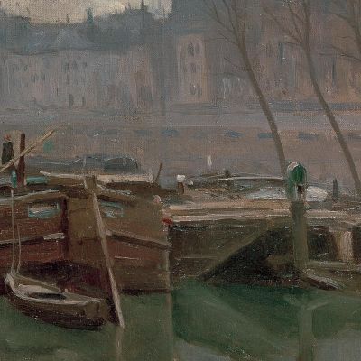 Boats On The Seine Santiago Rusiñol srs4 canvas print