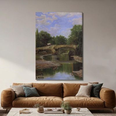 Bridge Over A River Santiago Rusiñol, srs5 ภาพพิมพ์บนผ้าใบแคนวาส