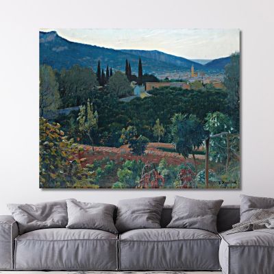 View Over Sóller Santiago Rusiñol, srs11 ภาพพิมพ์บนผ้าใบแคนวาส