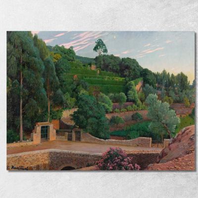 Green Amphitheater: A View Of Sa Coma Gardens Santiago Rusiñol srs17 canvas print 