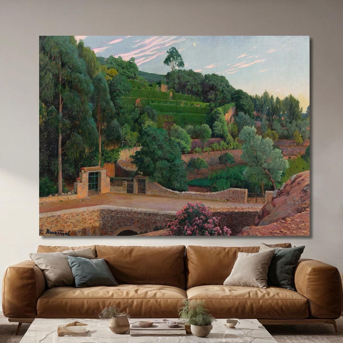 Green Amphitheater: A View Of Sa Coma Gardens Santiago Rusiñol srs17 canvas print 