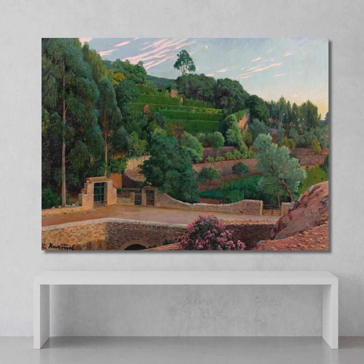 Green Amphitheater: A View Of Sa Coma Gardens Santiago Rusiñol srs17 canvas print 