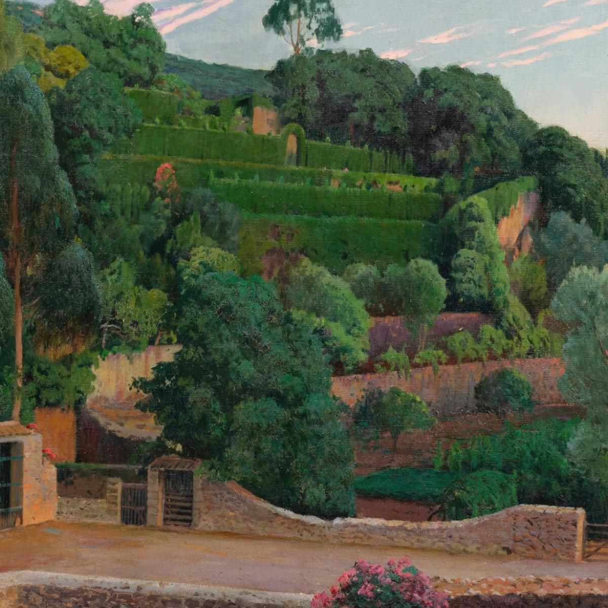 Green Amphitheater: A View Of Sa Coma Gardens Santiago Rusiñol srs17 canvas print