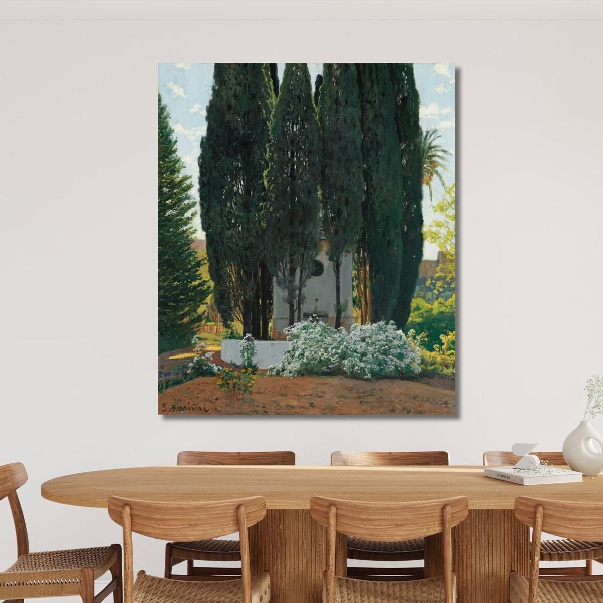 The Cypress Fountain Santiago Rusiñol srs21 canvas print