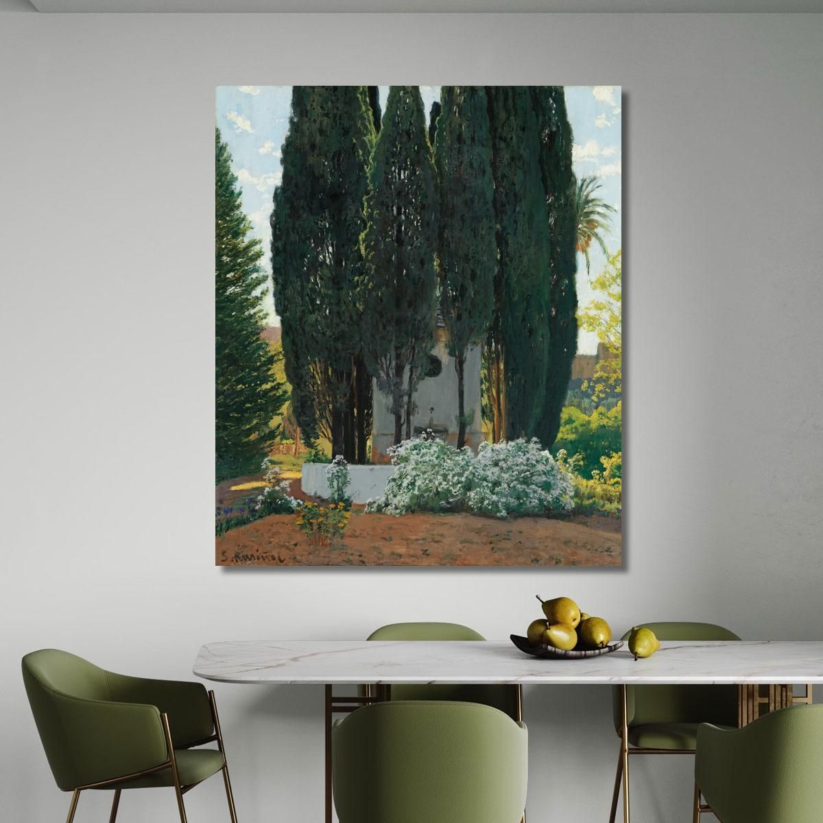 The Cypress Fountain Santiago Rusiñol srs21 canvas print