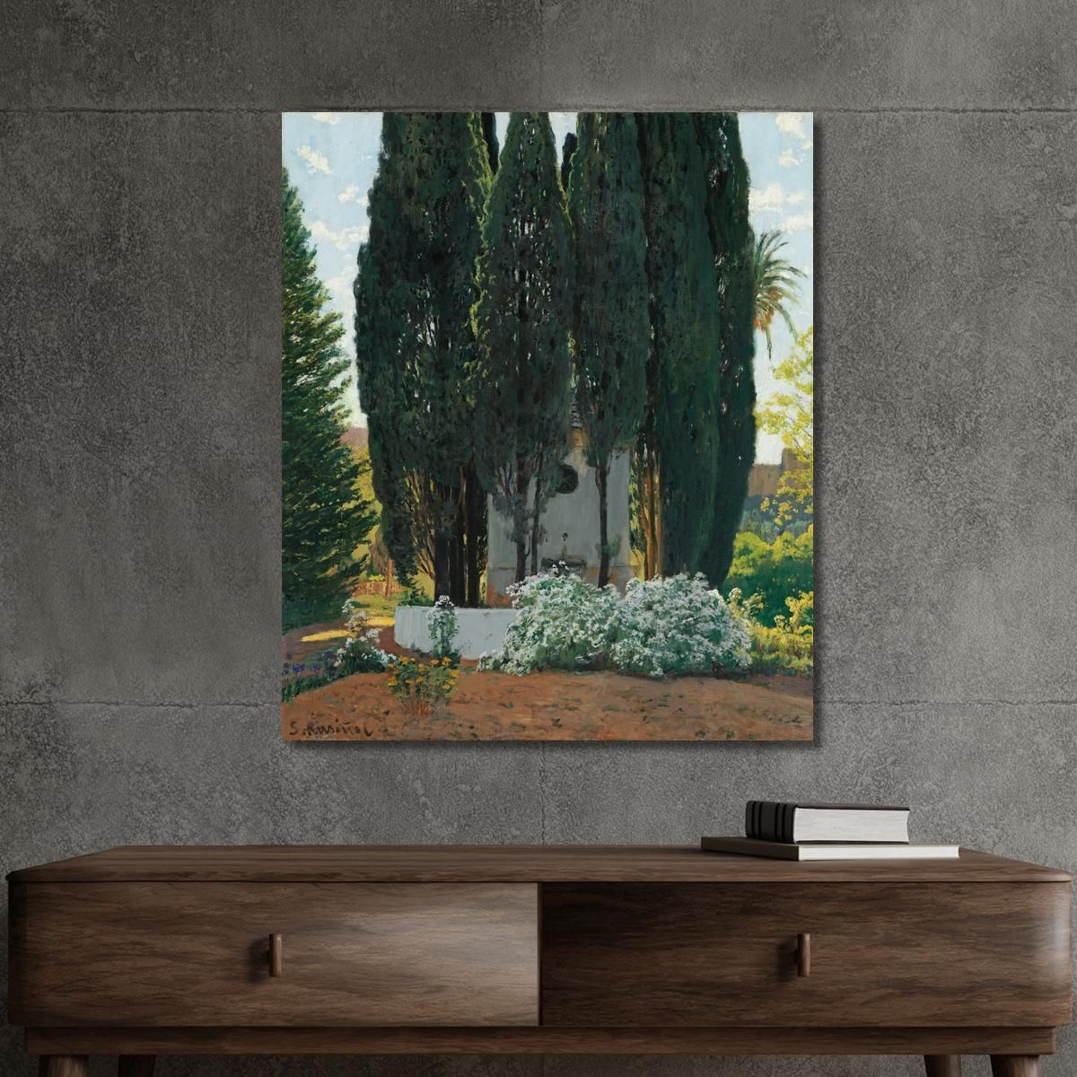 The Cypress Fountain Santiago Rusiñol srs21 canvas print