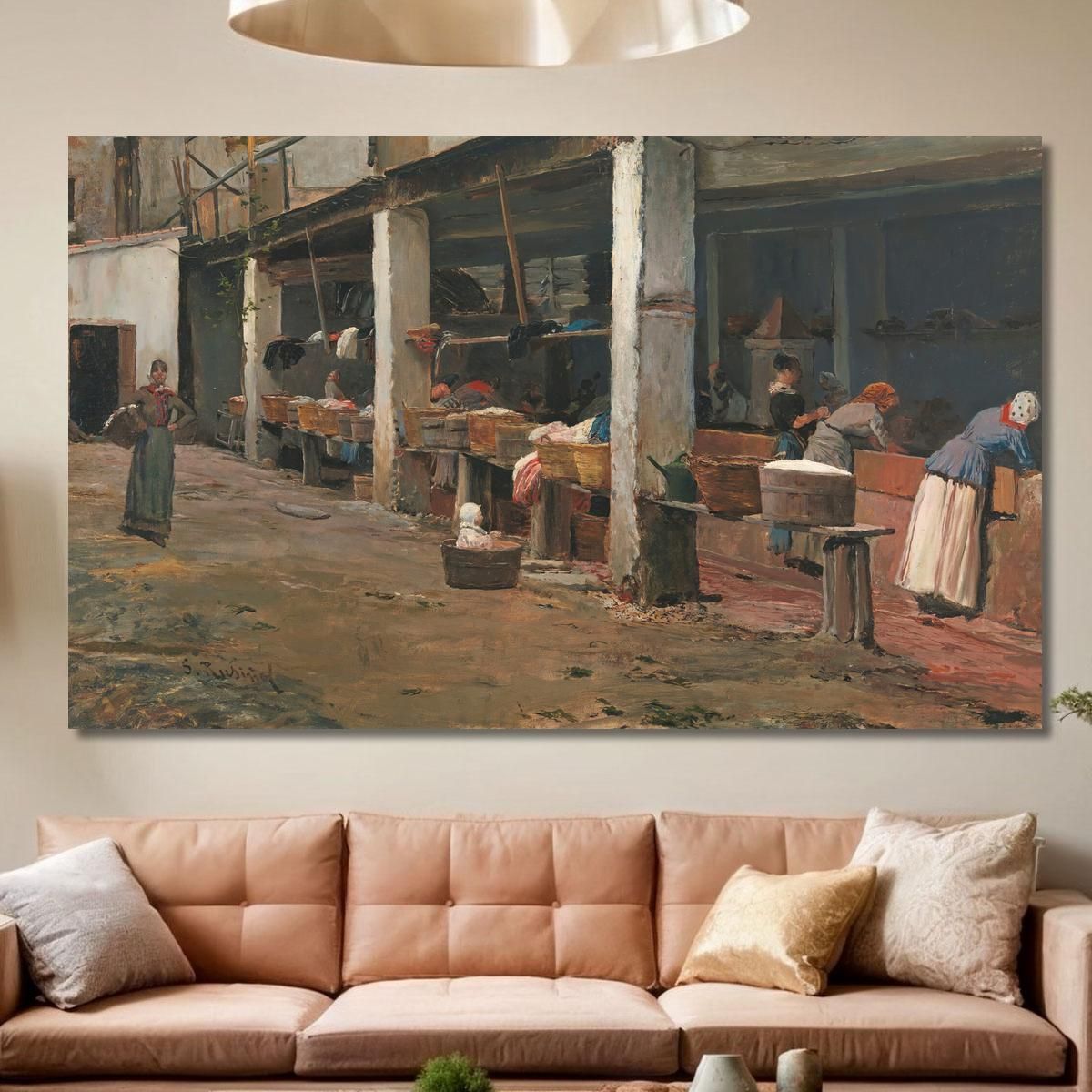 The Washing Place Barceloneta Santiago Rusiñol srs24 canvas print