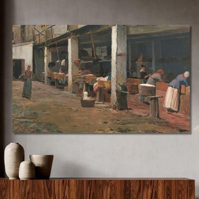 The Washing Place Barceloneta Santiago Rusiñol srs24 canvas print The Washing Place Barceloneta Santiago Rusiñol srs24 canvas print