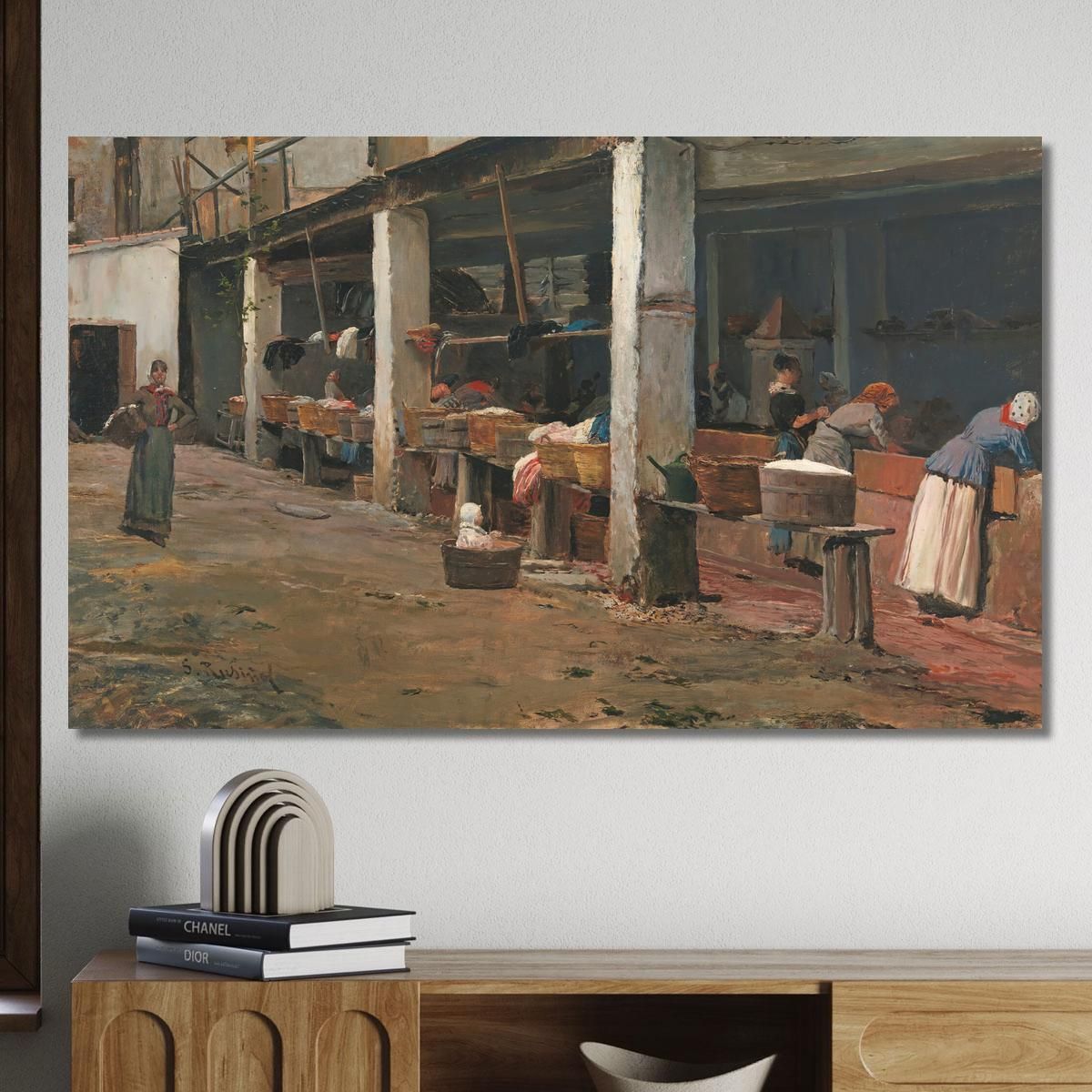 The Washing Place Barceloneta Santiago Rusiñol srs24 canvas print