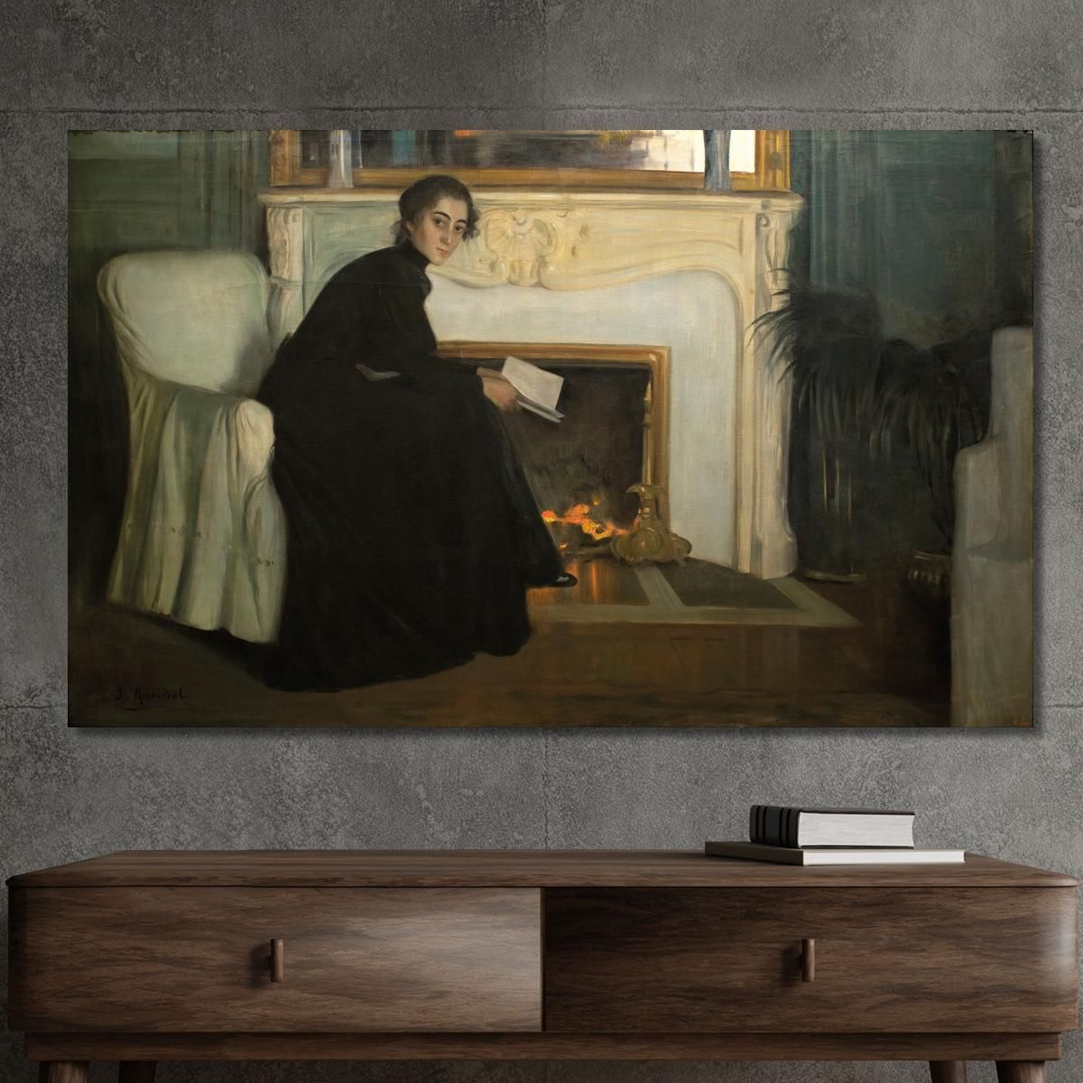 Romantic Novel Santiago Rusiñol srs33 canvas print 