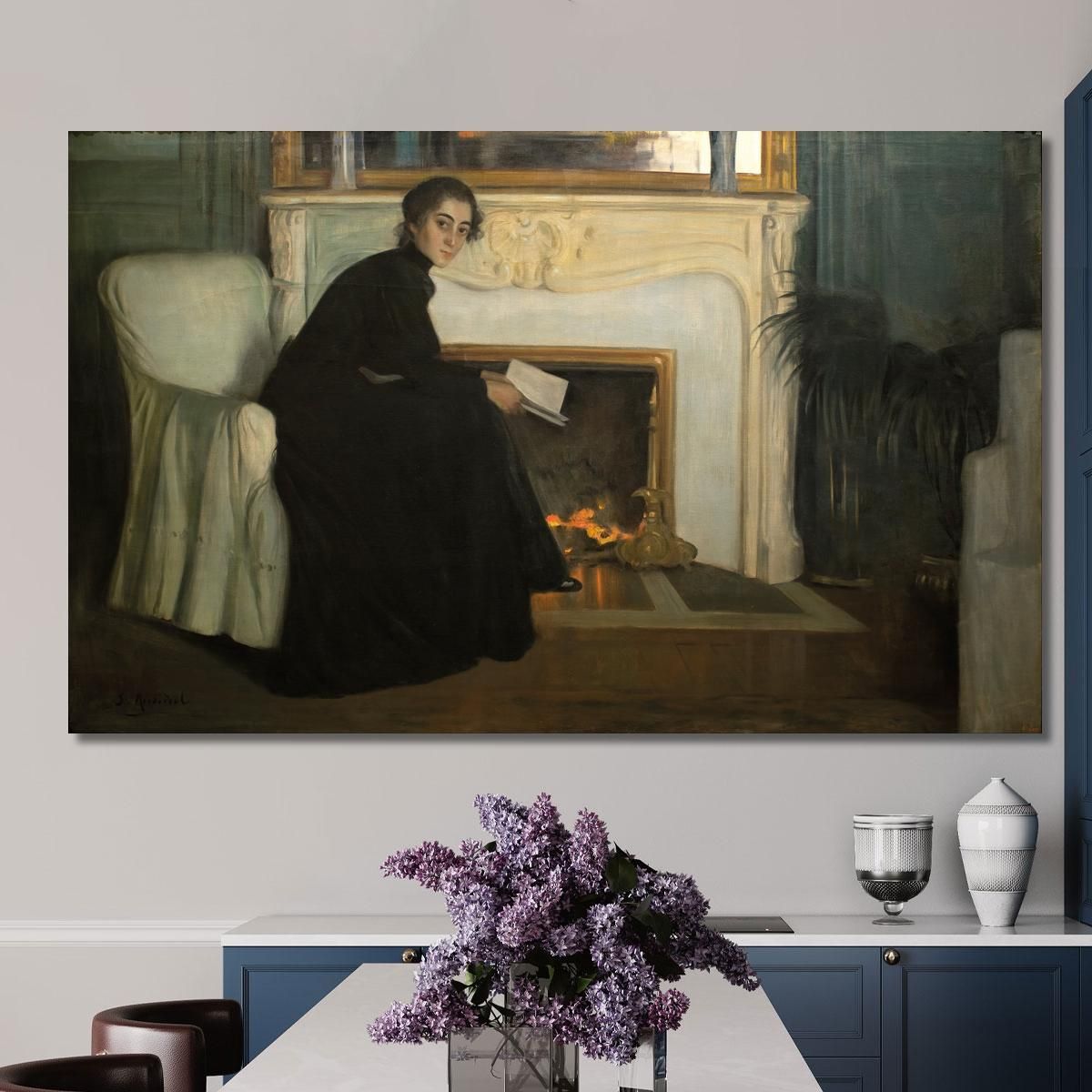 Romantic Novel Santiago Rusiñol srs33 canvas print 