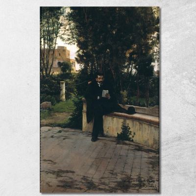 Señor Quer In The Garden Santiago Rusiñol srs34 canvas print