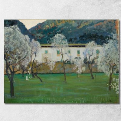 White Farmhouse Bunyola Majorca Santiago Rusiñol srs40 canvas print 