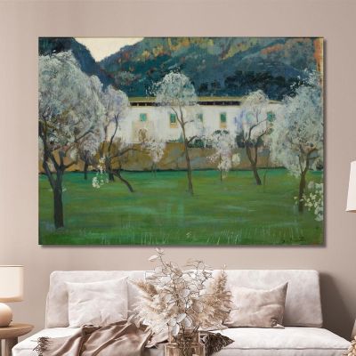 White Farmhouse Bunyola Majorca Santiago Rusiñol srs40 canvas print 