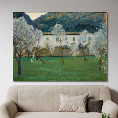 White Farmhouse Bunyola Majorca Santiago Rusiñol srs40 canvas print 