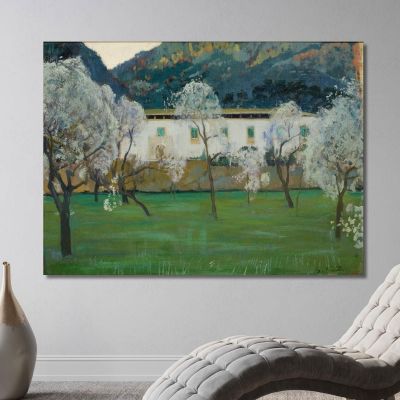 White Farmhouse Bunyola Majorca Santiago Rusiñol srs40 canvas print 