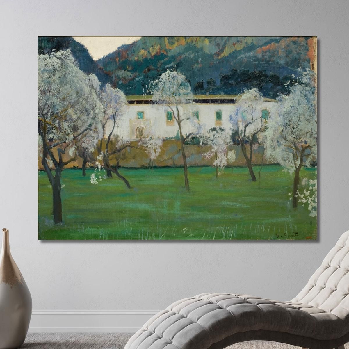 White Farmhouse Bunyola Majorca Santiago Rusiñol srs40 canvas print 