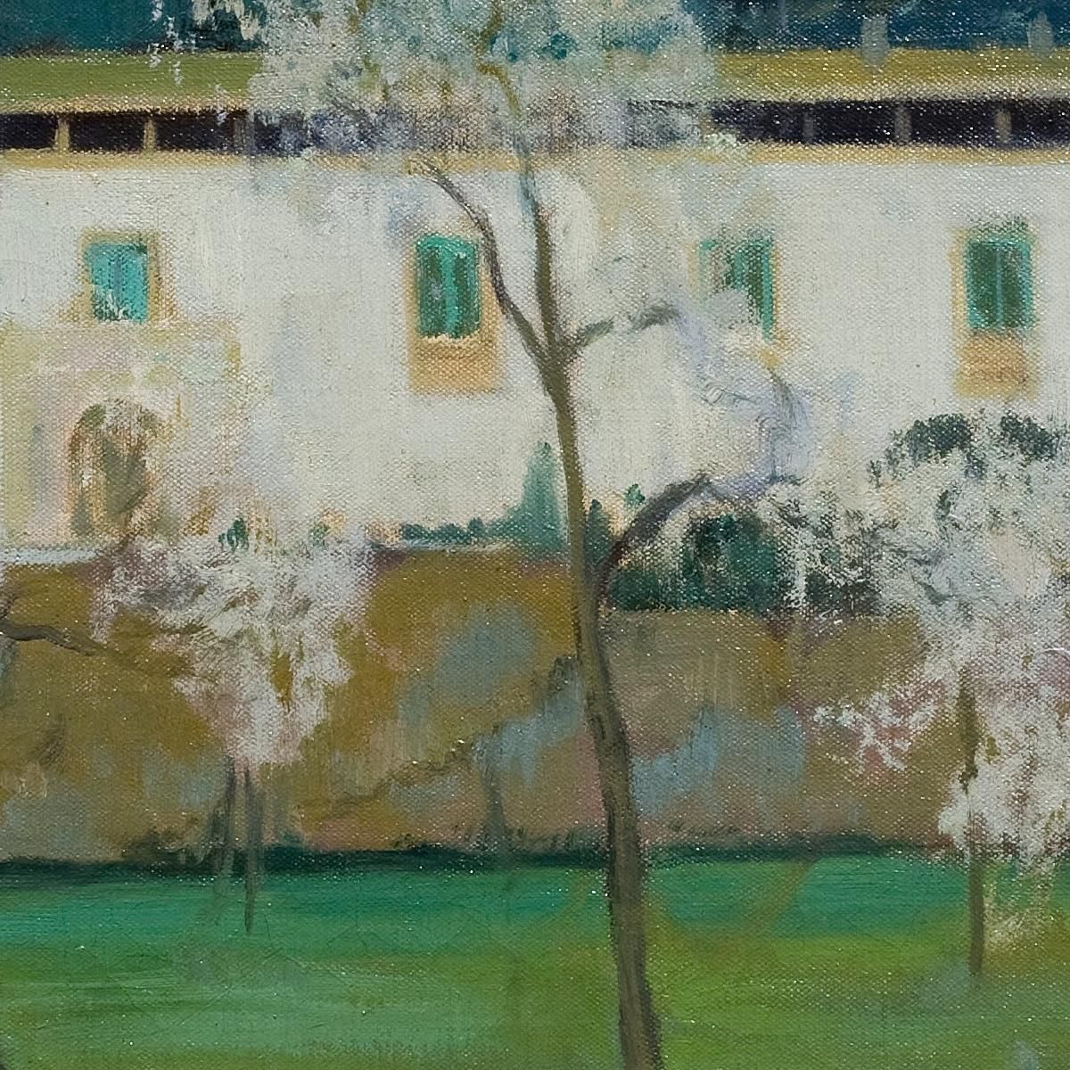 White Farmhouse Bunyola Majorca Santiago Rusiñol srs40 canvas print