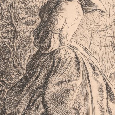 Happy Spring Time. Woman And Child Looking At Bird In Nest. Sir John Everett Millais jem12 canvas print