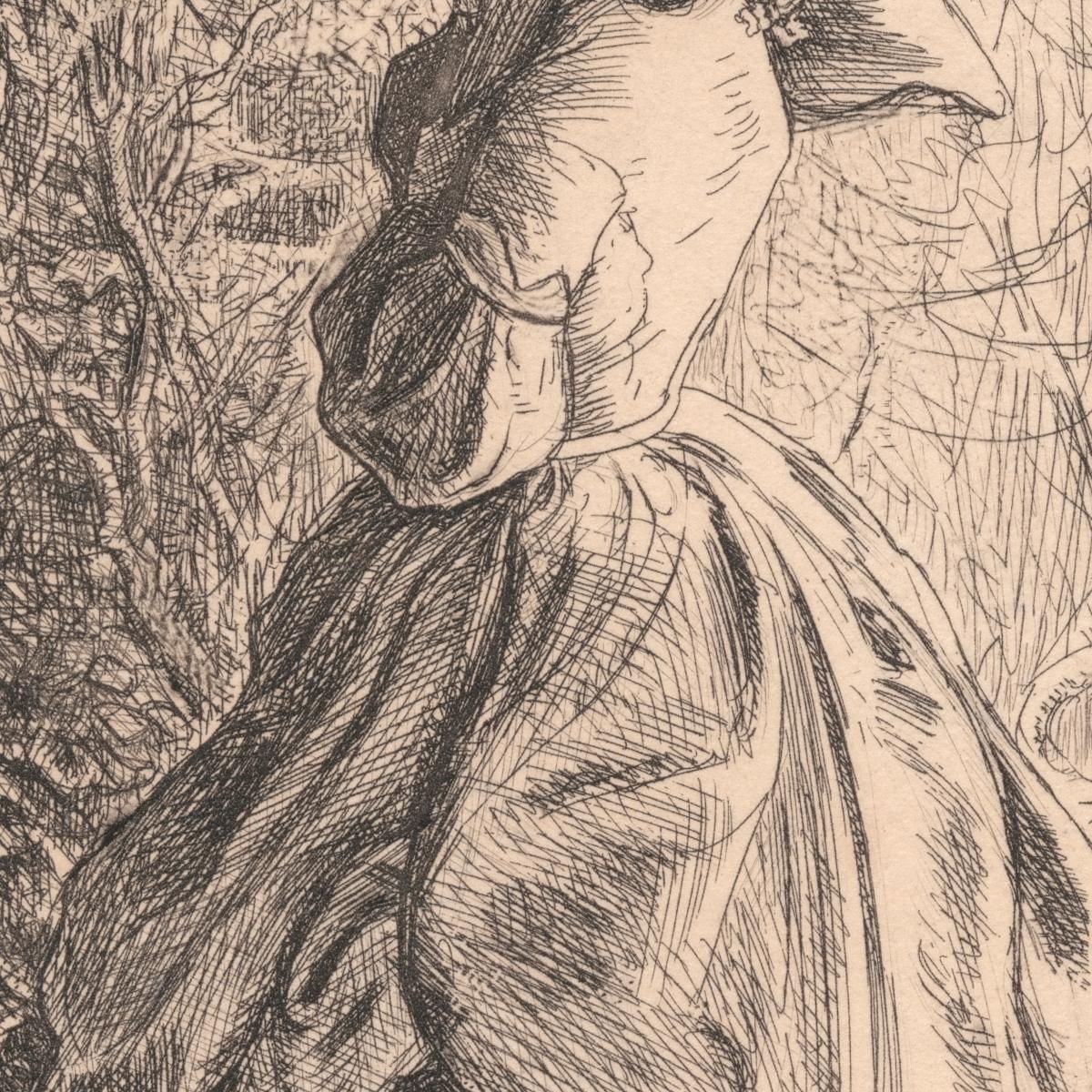 Happy Spring Time. Woman And Child Looking At Bird In Nest. Sir John Everett Millais jem12 canvas print
