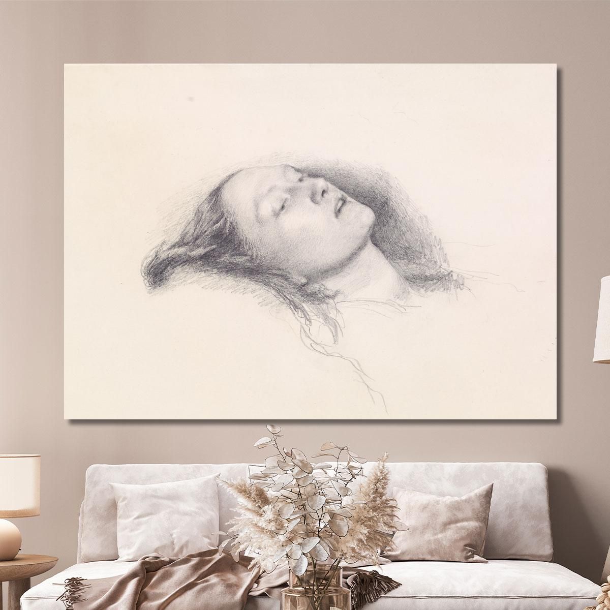 Ophelia – Head Study Sir John Everett Millais jem20 canvas print 
