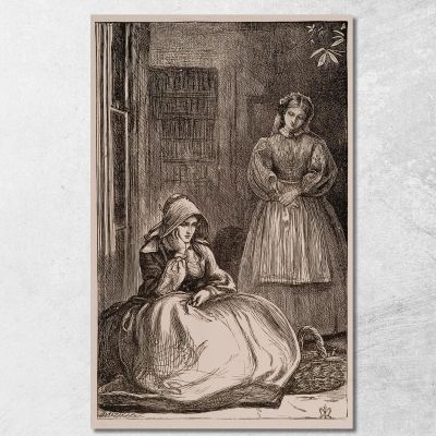 Please Ma'Am Can We Have The Peas To Shell? Sir John Everett Millais jem25 canvas print 