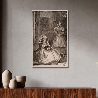 Please Ma'Am Can We Have The Peas To Shell? Sir John Everett Millais jem25 canvas print 