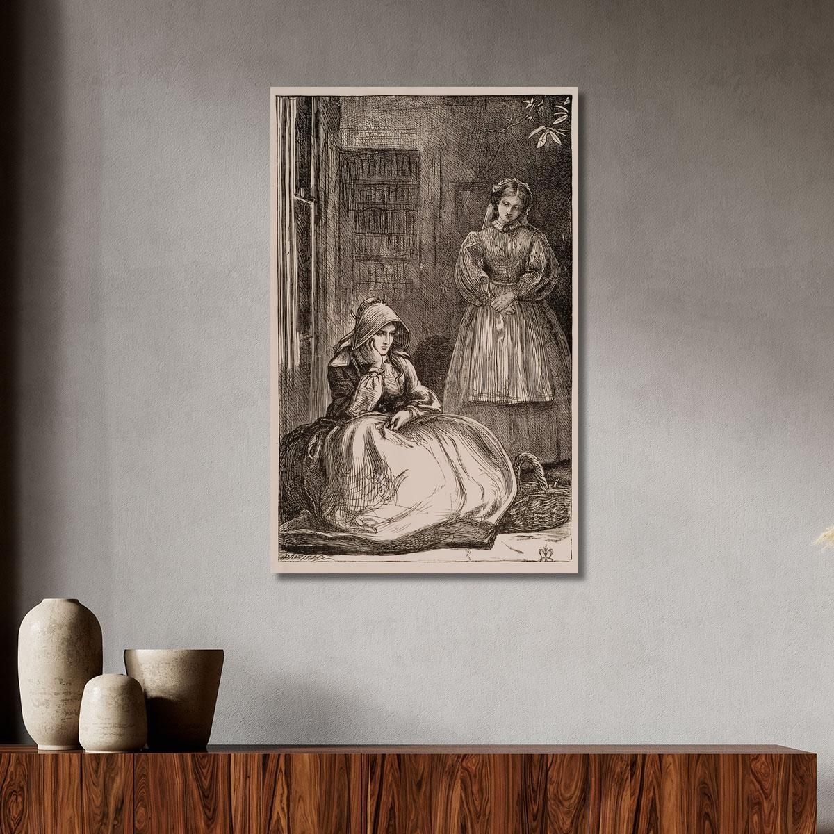 Please Ma'Am Can We Have The Peas To Shell? Sir John Everett Millais jem25 canvas print 
