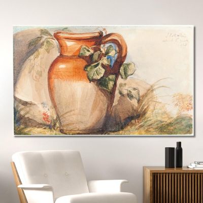 Study Of A Pottery Jug (Recto) Sir John Everett Millais jem40 canvas print 