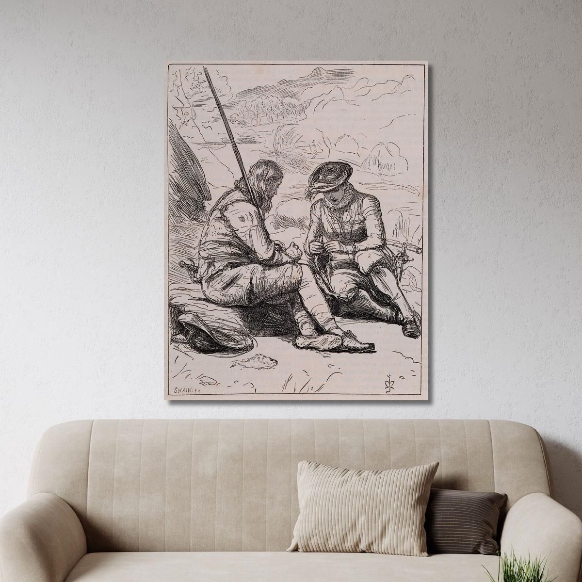 The Anglers Of The Dove – Stansbury And Felton Sort The Prey Sir John Everett Millais jem45 canvas print 