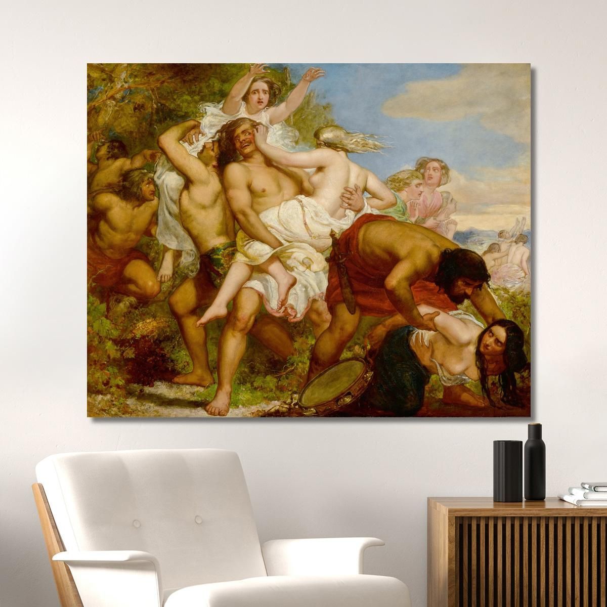 The Tribe Of Benjamin Seizing The Daughters Of Shiloh In The Vineyards Sir John Everett Millais jem58 canvas print 