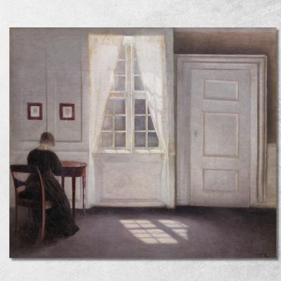 A Room In The Artist'S Home In Strandgade Copenhagen With The Artist'S Wife 2 Vilhelm Hammershøi vhm1 canvas print 