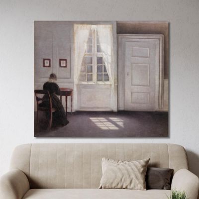 A Room In The Artist'S Home In Strandgade Copenhagen With The Artist'S Wife 2 Vilhelm Hammershøi vhm1 canvas print 