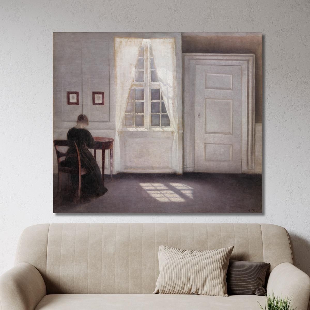 A Room In The Artist'S Home In Strandgade Copenhagen With The Artist'S Wife 2 Vilhelm Hammershøi vhm1 canvas print 