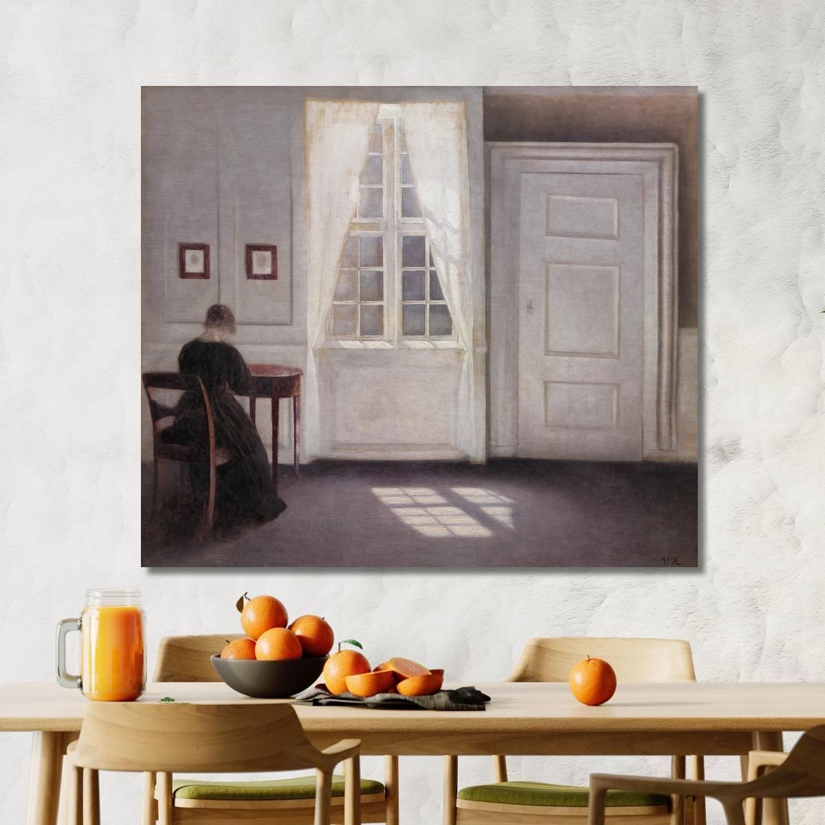 A Room In The Artist'S Home In Strandgade Copenhagen With The Artist'S Wife 2 Vilhelm Hammershøi vhm1 canvas print 