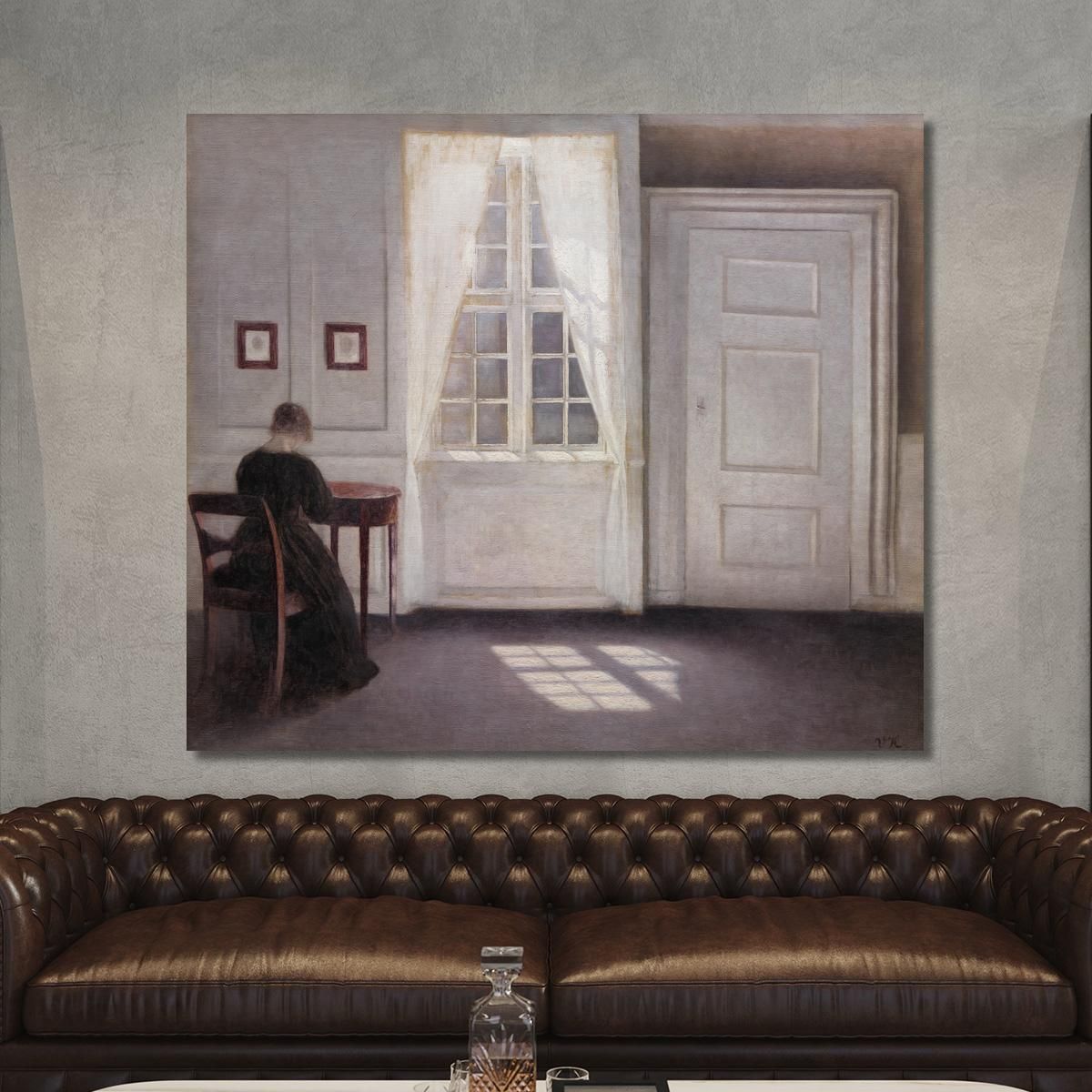 A Room In The Artist'S Home In Strandgade Copenhagen With The Artist'S Wife 2 Vilhelm Hammershøi vhm1 canvas print 