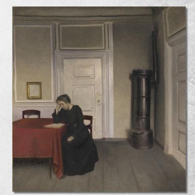 A Room In The Artist'S Home In Strandgade Copenhagen With The Artist'S Wife Vilhelm Hammershøi vhm2 canvas print 