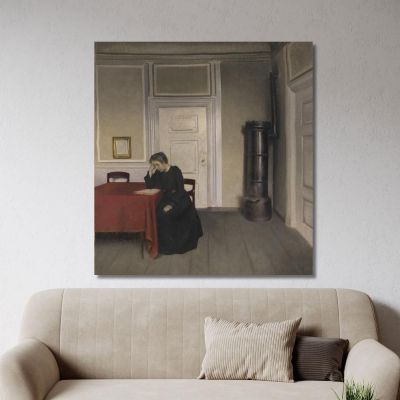 A Room In The Artist'S Home In Strandgade Copenhagen With The Artist'S Wife Vilhelm Hammershøi vhm2 canvas print 