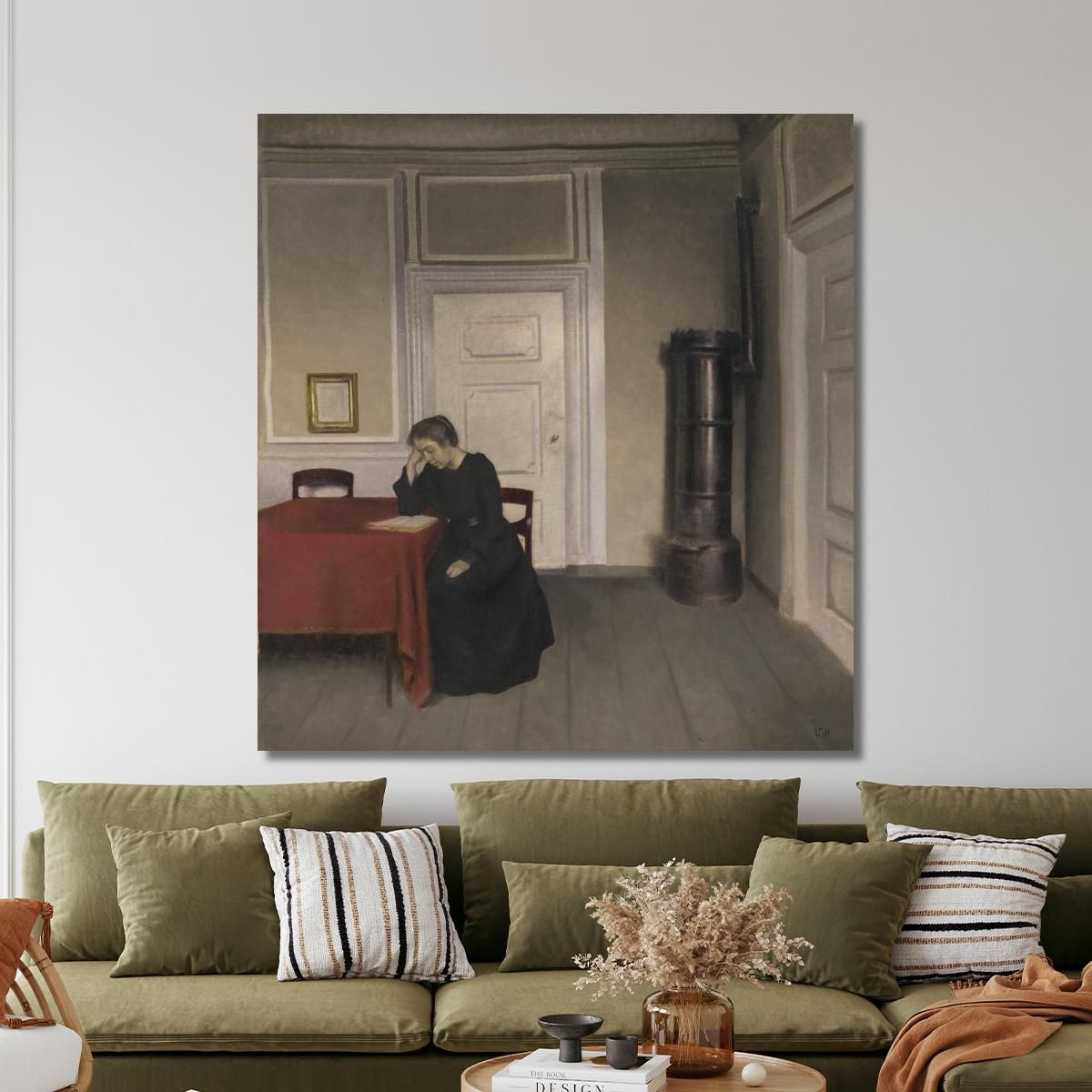A Room In The Artist'S Home In Strandgade Copenhagen With The Artist'S Wife Vilhelm Hammershøi vhm2 canvas print 