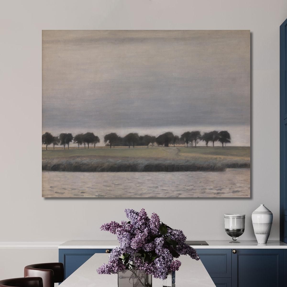 Study For 'Sunshine. Gentofte Lake' Vilhelm Hammershøi vhm10 canvas print 