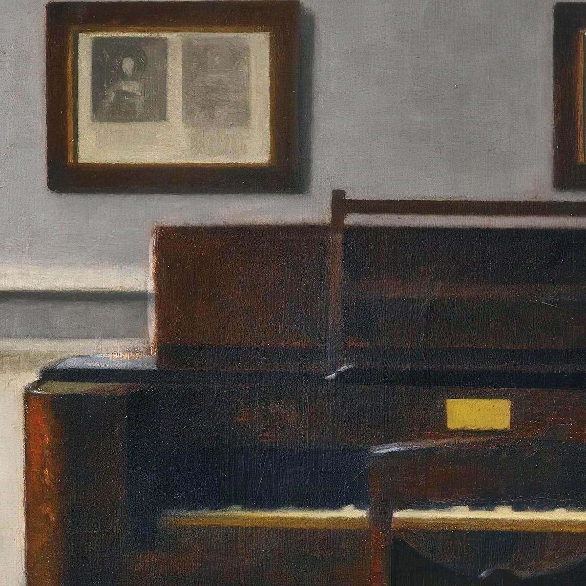 Ida In An Interior With Piano Vilhelm Hammershøi vhm17 canvas print