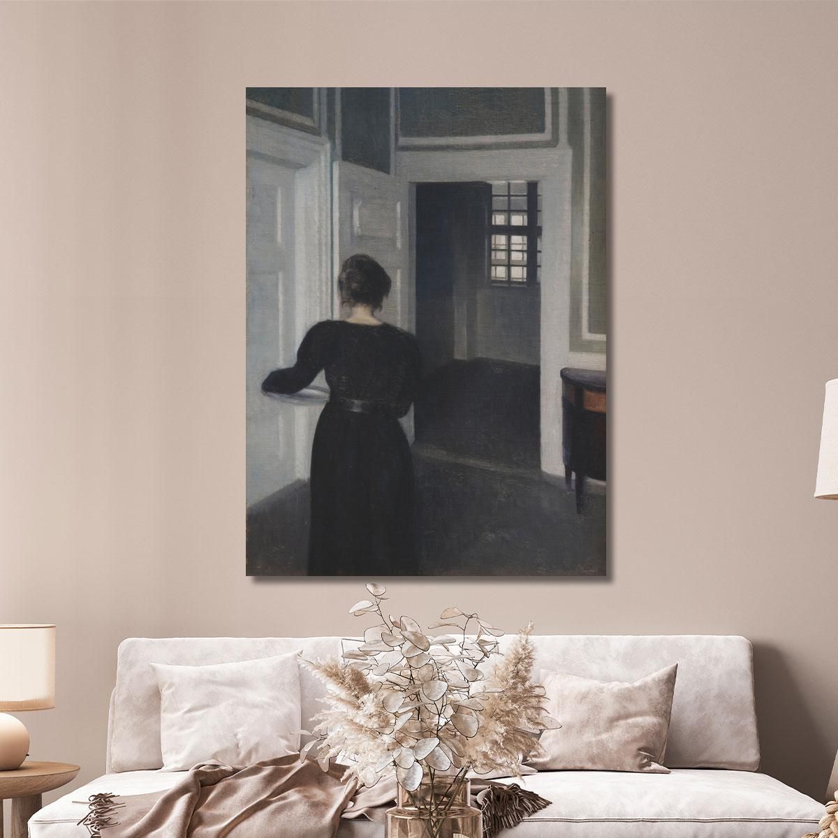 Ida In An Interior Vilhelm Hammershøi vhm18 canvas print 