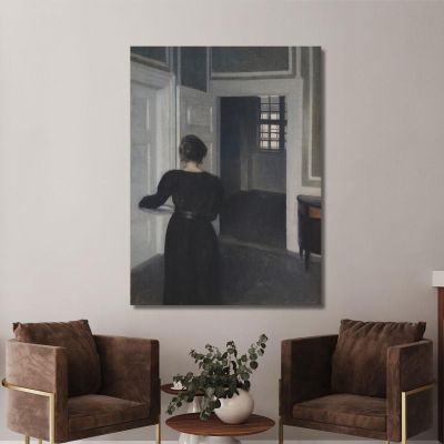 Ida In An Interior Vilhelm Hammershøi vhm18 canvas print 