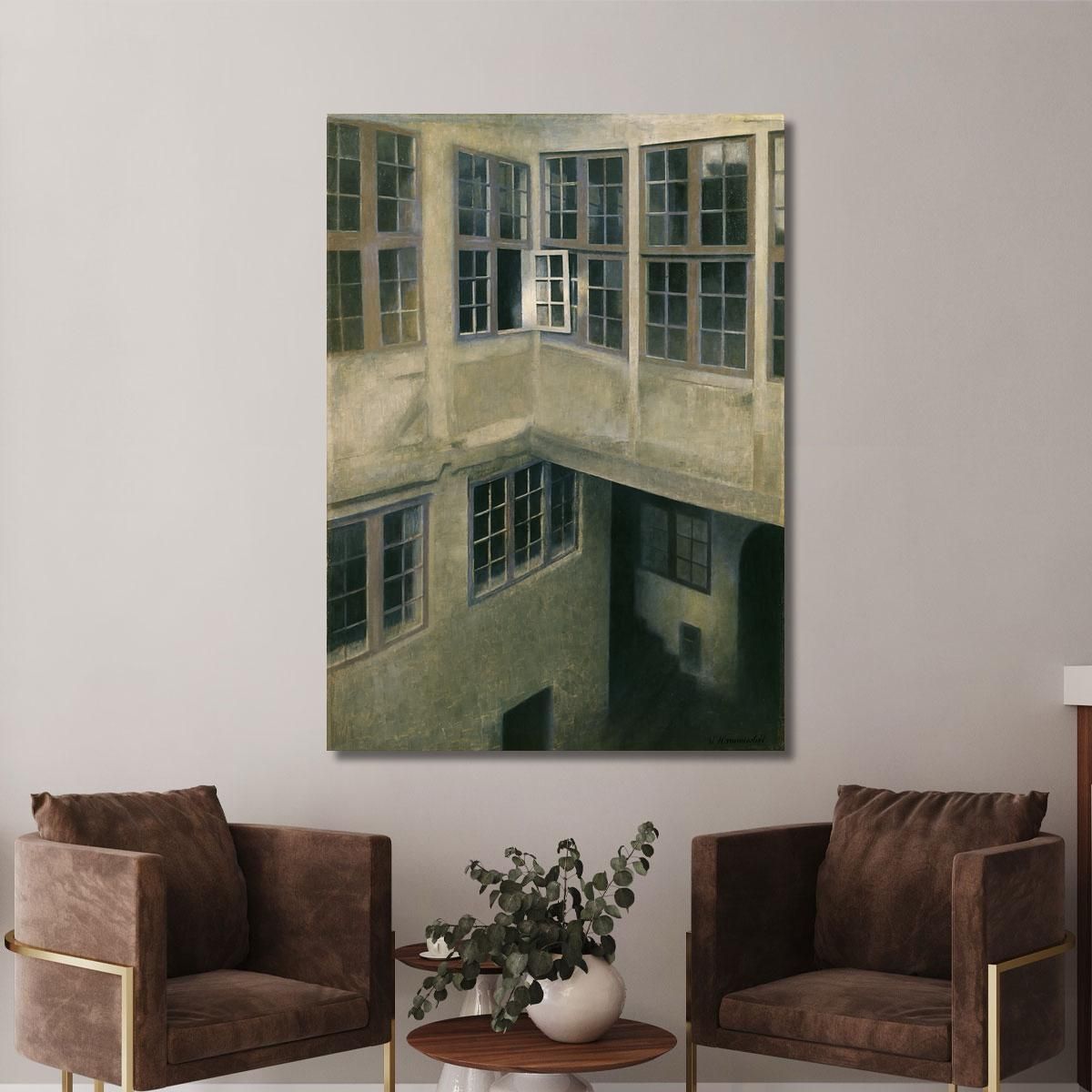 Interior Of Courtyard Strandgade 30 Vilhelm Hammershøi vhm23 canvas print 