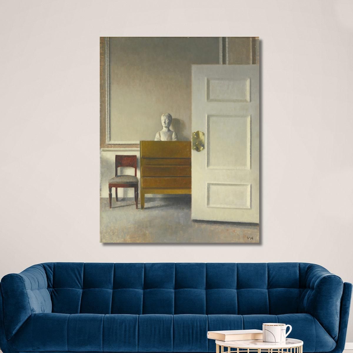 Interior With A Bust Vilhelm Hammershøi vhm24 canvas print 