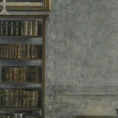 Interior With A Table Bookcase And Windsor Chair 25 Strandgade Vilhelm Hammershøi vhm27 canvas print