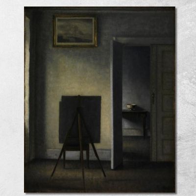 Interior With The Artist'S Easel Vilhelm Hammershøi vhm30 canvas print 
