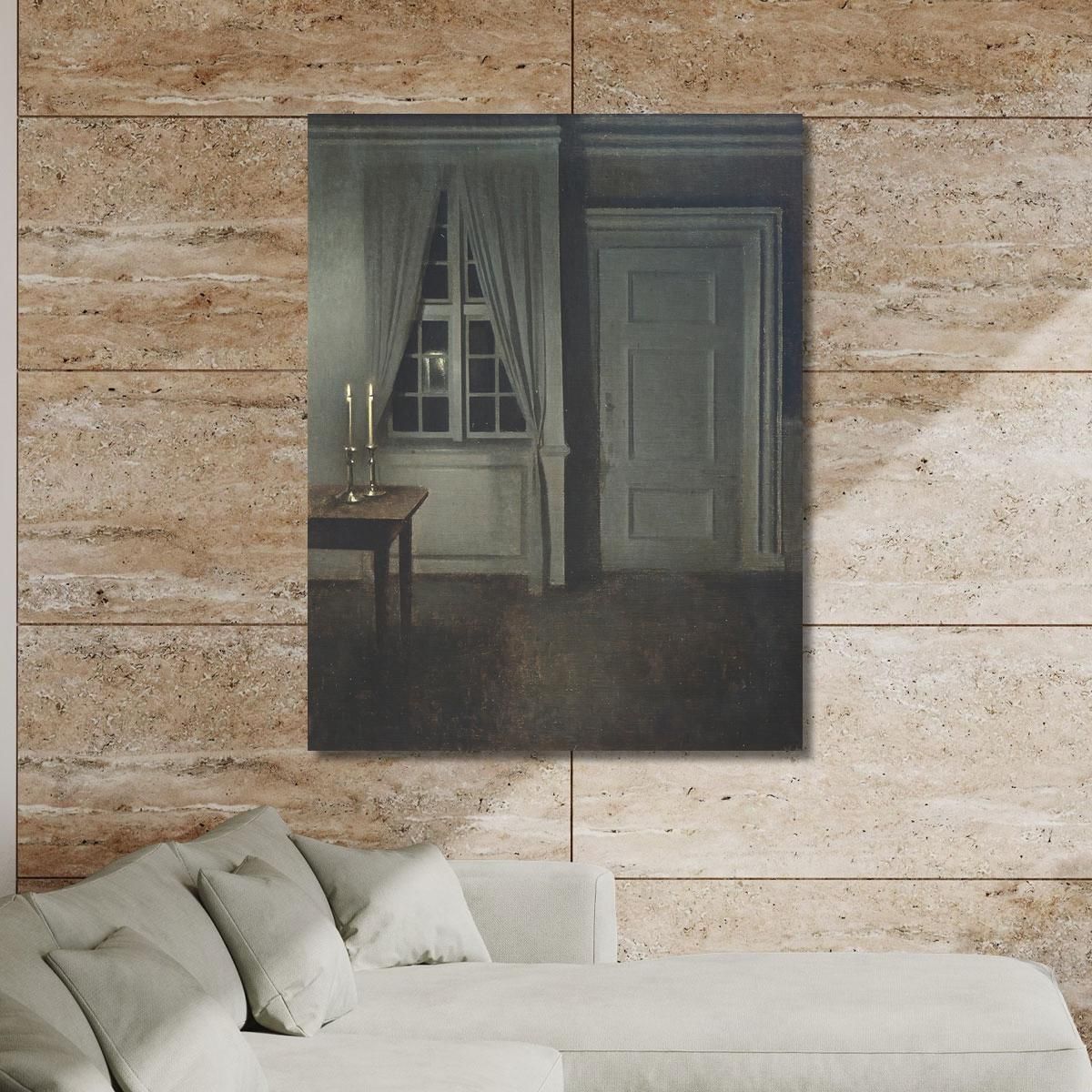 Interior With Two Candles Vilhelm Hammershøi vhm31 canvas print 