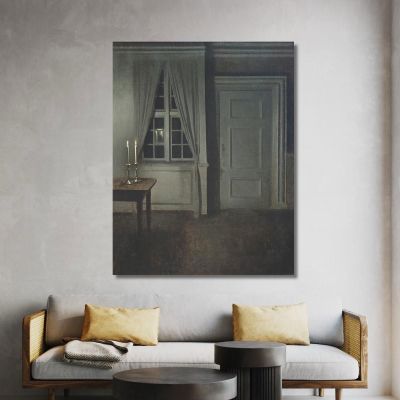 Interior With Two Candles Vilhelm Hammershøi vhm31 canvas print 