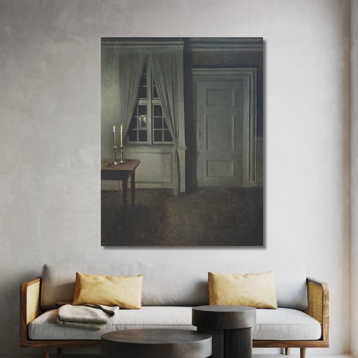 Interior With Two Candles Vilhelm Hammershøi vhm31 canvas print 